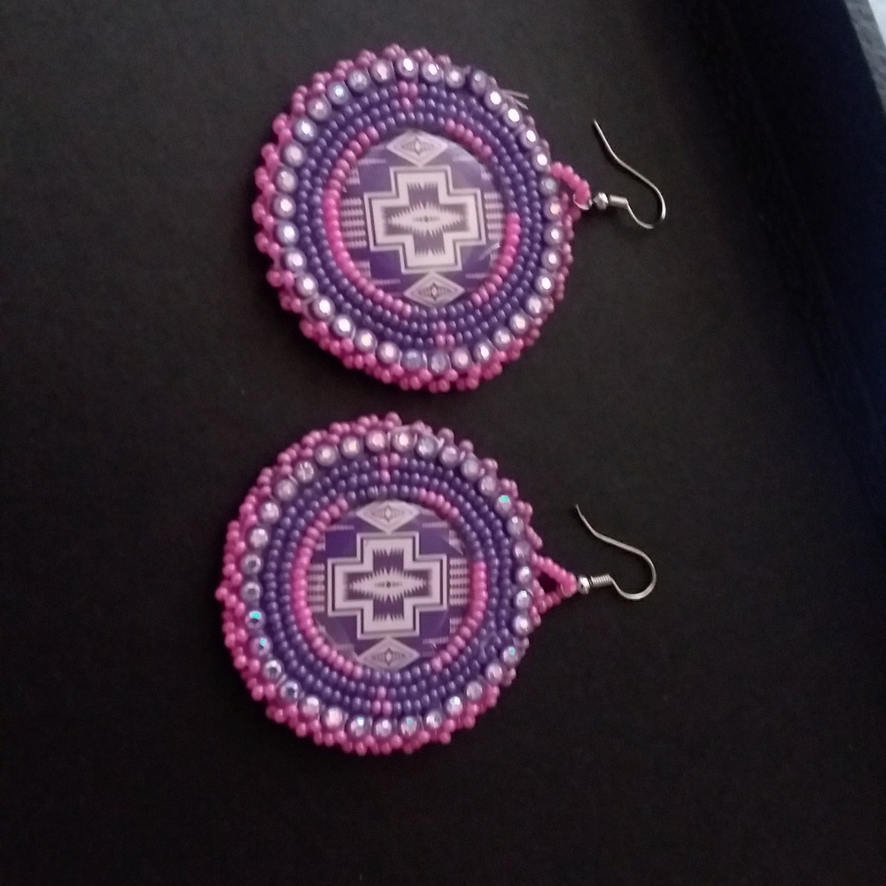 Native American Indian regalia earrings HANDMADE
